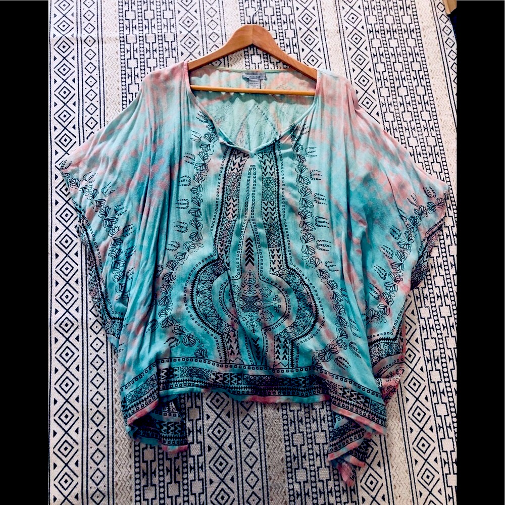 Tye Dyed Bch Cover Up, Boho Chic Vibe S/M